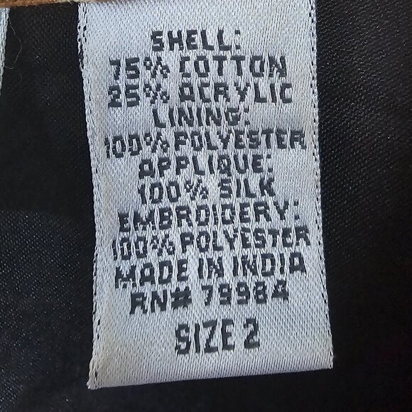 Chico's Brown Patchwork Embroidered Boho Hippie Retro Jacket 2 (L) - Picture 10 of 12